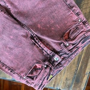 Color acid wash dark denim